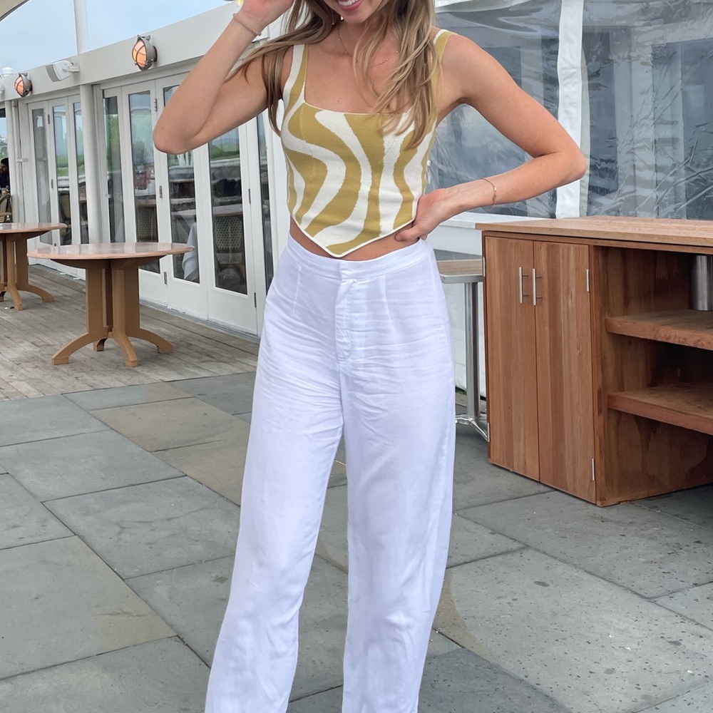 Cropped sweater - Yellow and White Women's Tank Top